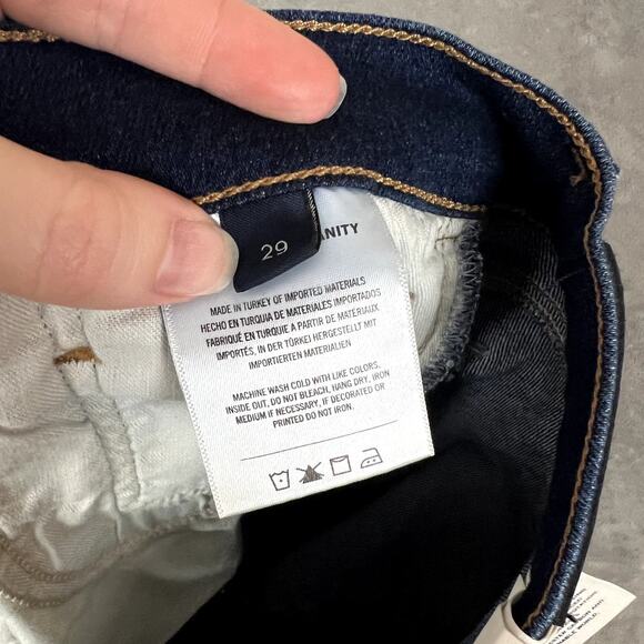 Citizens of Humanity Jeans Womens 29 Wide Leg Frayed Hem Cropped Dark Wash NWT - Picture 8 of 11